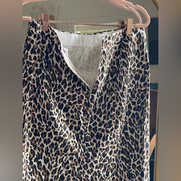 J Crew The Pencil Skirt Brown Leopard Print - Picture 7 of 9